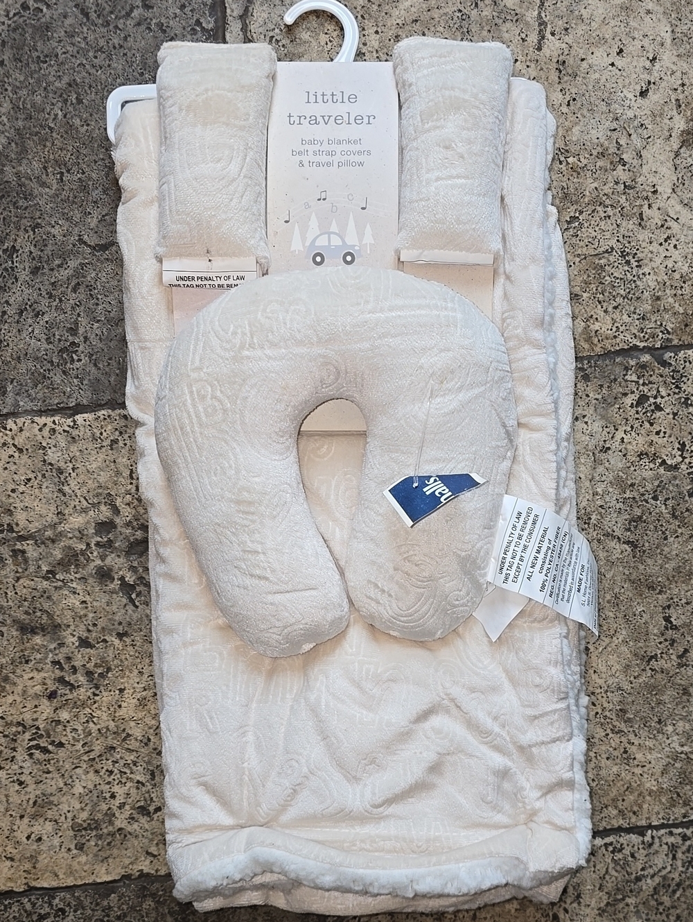 Little Traveler Cream Baby Blanket & Travel Pillow Set